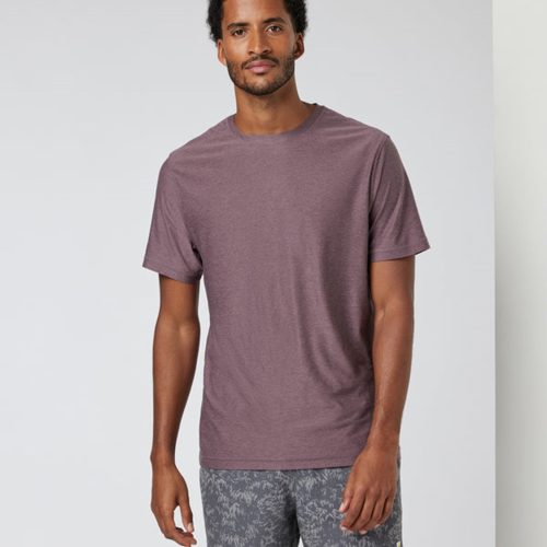 VUORI MEN'S STRATO TECH TEE - HEY ELDERBERY HEATHER S