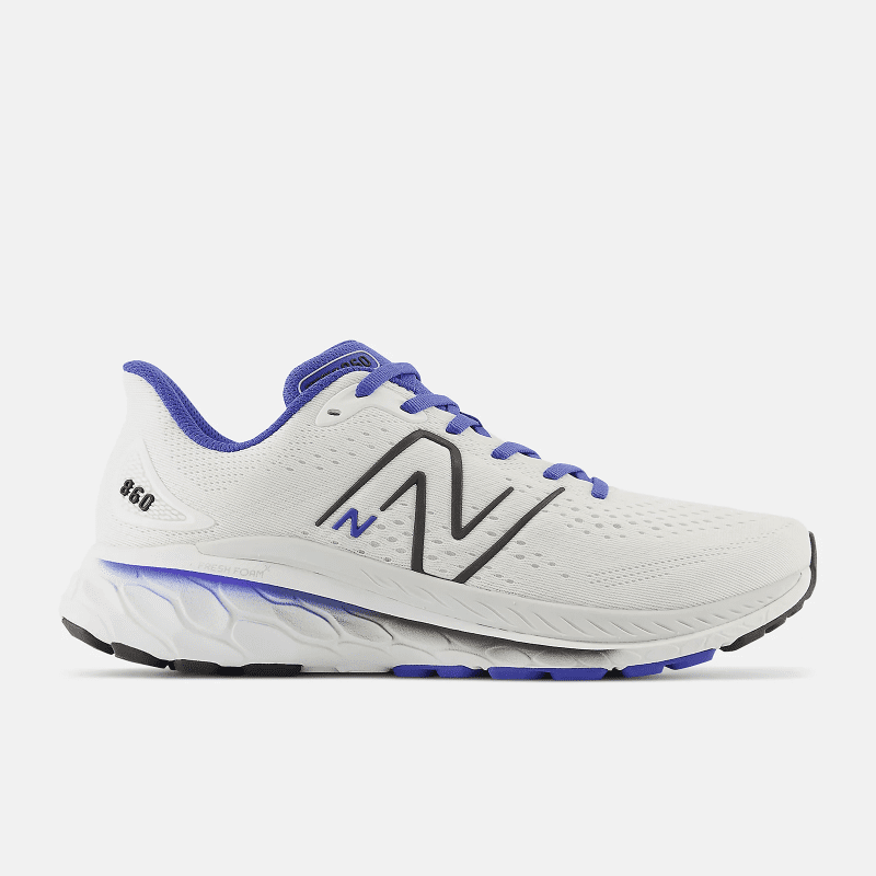 NEW BALANCE MEN'S 860 V13 - WIDE 2E - F13 WHITE/MARINE BLUE 6.0