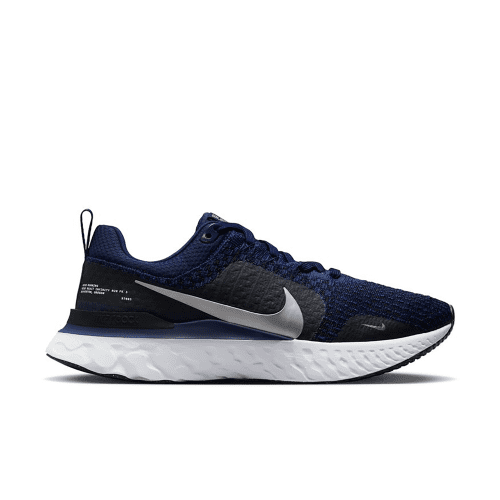 NIKE MEN'S REACT INFINITY RUN FLYKNIT 3 - D - 401 COLLEGE NAVY/METALLILC SILVER 7.0