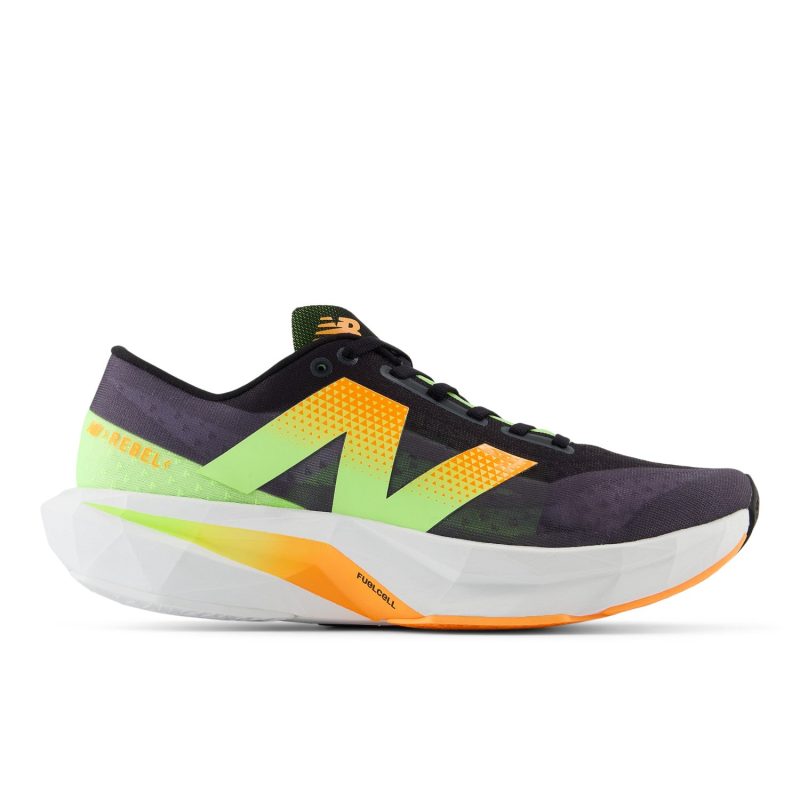 NEW BALANCE MEN'S FUELCELL REBEL V4 - D - CB4 BLACK/GRAPHITE/WHITE PEACH 7.0