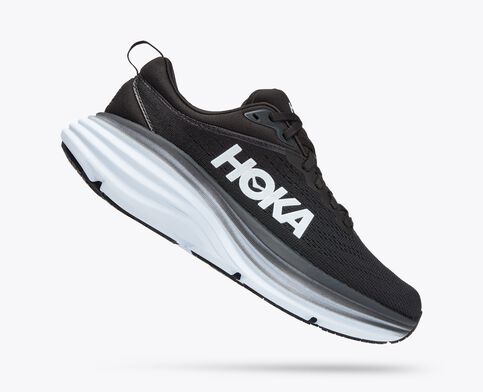 HOKA WOMEN'S BONDI 8 - B - BWHT BLACK/WHITE 5.0