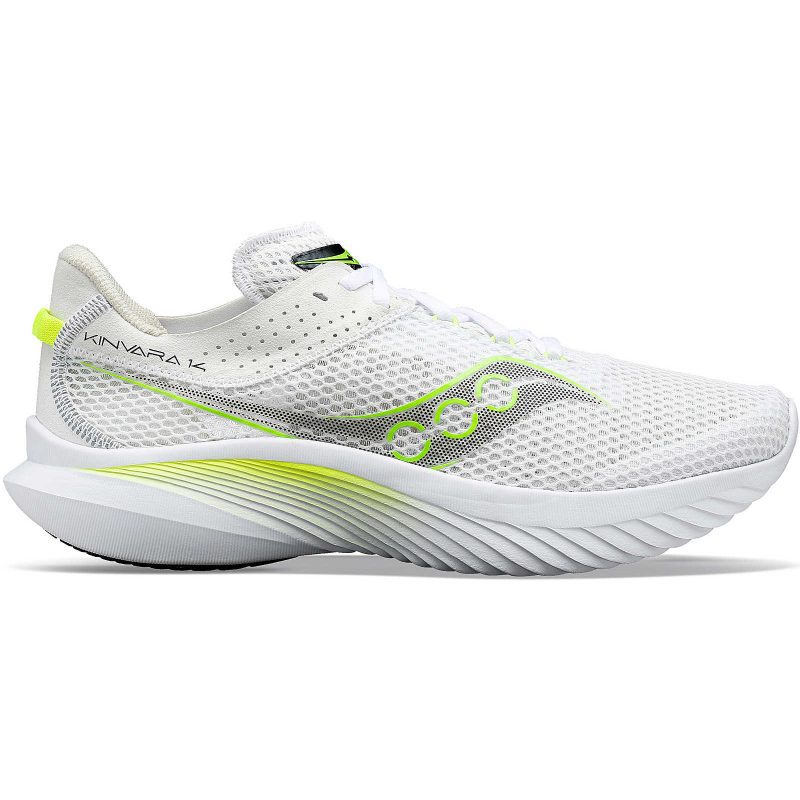 SAUCONY WOMEN'S KINVARA 14 - B - 75 WHITE/SLIME 5.0