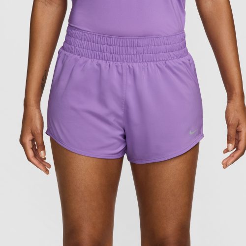 NIKE WOMEN'S DRI FIT ONE SHORT - 521 BLACK RASPBERRY/REFLECTIVE SILV XS