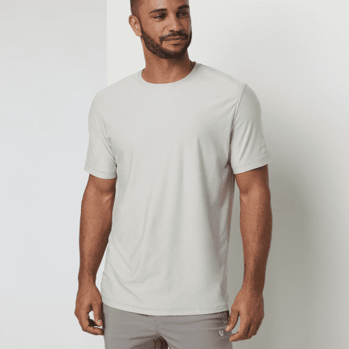 VUORI MEN'S STRATO TECH TEE - SALT HEATHER S