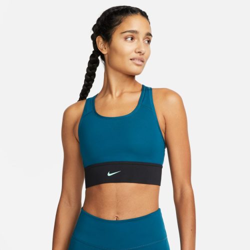 NIKE WOMEN'S LONG LINE BRA CLEARANCE 460 VALERIAN BLUE/BLACK