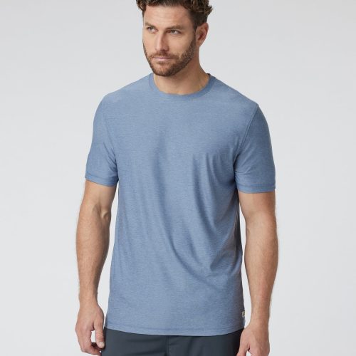 VUORI MEN'S STRATO TECH TEE - HTY CHAMBRAY HEATHER S