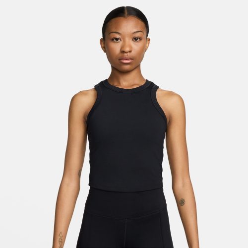 NIKE WOMEN'S ONE FITTED TANK - 010 BLACK/BLACK XS