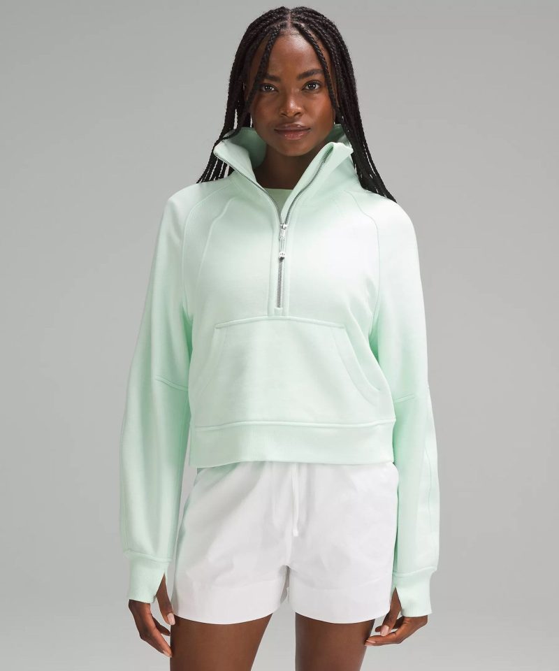 LULULEMON WOMEN'S SCUBA HALF ZIP FUNNEL NECK -  KOHLRABI GREEN KOGR KOHIRABI GREEN